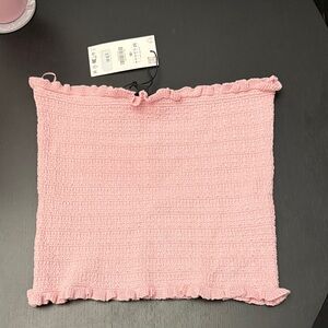 Zara Pink Ruffled Knit tube Top